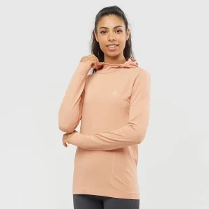 destockage SALOMON COMET SEAMLESS HOODIE W SIROCCO/SHELL 22 13