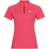 magasin pour ODLO ESSENTIAL TRAIL S/S 1/2 ZIP W PARADISE PINK 22 10