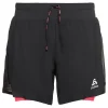 authentiques ODLO SHORT 2 EN 1 AXALP TRAIL 6 INCH W BLACK-PARADISE PINK 22 5