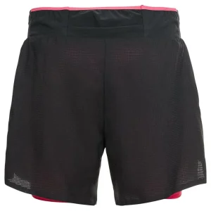 authentiques ODLO SHORT 2 EN 1 AXALP TRAIL 6 INCH W BLACK-PARADISE PINK 22 9