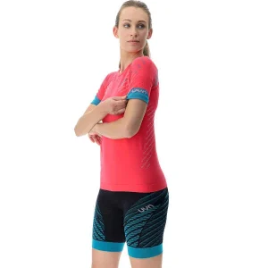 UYN LADY RUNNING ULTRA1 OW SHIRT SHORT PINK RED/LILLAC/PEACOCK 22 à prix très bas 12