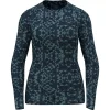 ODLO BL TOP CREW NECK LS ACTIVE WARM ECO W GRAPHIC BLUE WING TEAL 23 De super promotions disponibles 22