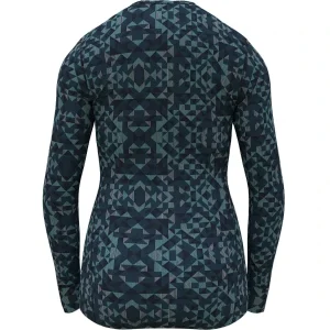 ODLO BL TOP CREW NECK LS ACTIVE WARM ECO W GRAPHIC BLUE WING TEAL 23 De super promotions disponibles 6