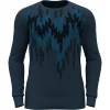 boutique pas cher ODLO BL TOP CREW NECK LS ACTIVE WARM ECO GRAPHIC BLUE WING TEAL 23 7