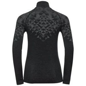 ODLO BL TOP TURTLE NECK L/S HALF ZIP KINSHIP PW 200 W BLACK MELANGE 23 site pas cher 6