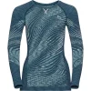 ODLO BLACKCOMB ECO BL TOP CREW NECK L/S W BLUE WING TEAL/SPACE DYE 23 fashion pas cher 13