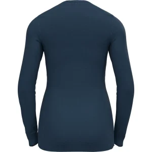 site soldes ODLO T-SHIRT ML NATURAL 100% MERINO W BLUE WING TEAL MELANGE 23 6