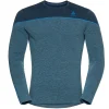 soldes ligne ODLO BL TOP CREW NECK L/S REVELSTOKE PW 150 BLUE WING TEAL MEL/IND BUNTING 23 10