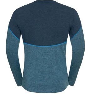 soldes ligne ODLO BL TOP CREW NECK L/S REVELSTOKE PW 150 BLUE WING TEAL MEL/IND BUNTING 23 6