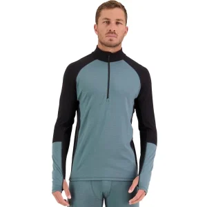 MONS ROYALE M OLYMPUS HALF ZIP VLU BURNT SAGE/BLACK 23 Nouveau 9