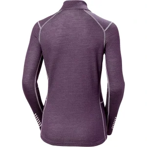 authentiques HELLY HANSEN W LIFA MERINO MIDWEIGHT 1/2 ZIP AMETHYST/BLACK 23 10