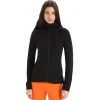 en solde ICEBREAKER W ZONEKNIT LS ZIP HOODIE BLACK 23 20