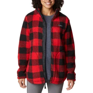 COLUMBIA WEST BEND FULL ZIP W RED LILY CHECK 23 REMISE allant 14