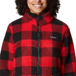 COLUMBIA WEST BEND FULL ZIP W RED LILY CHECK 23 REMISE allant 18