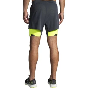 à prix réduits BROOKS RUN VISIBLE 5″ 2-IN-1 SHORT ASPHALT/NIGHTLIFE 22 12