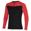 fashioniable MIZUNO ACTIVE DRYAEROFLOW LS HZ SHIRT BLACK/FIERY RED 23 10