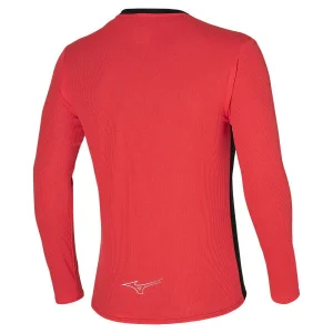 fashioniable MIZUNO ACTIVE DRYAEROFLOW LS HZ SHIRT BLACK/FIERY RED 23 6