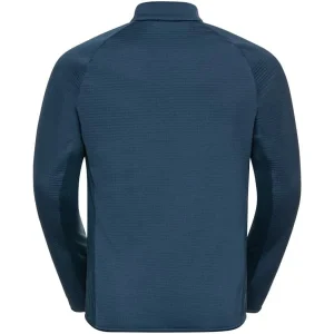 commentaire favorable ODLO SESVENNA HYBRID S-THERMIC MID LAYER FULL ZIP BLUE WING TEAL 23 6