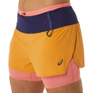 ASICS FUJITRAIL 2-N-1 SHORT W SANDSTORM/PAPAYA en france 14