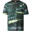 THE NORTH FACE M SUMMIT HIGH TRAIL RUN S/S DEEP GRASS GREEN PAINTING PRINT 23 achetez pas cher 10