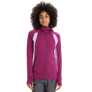 Retour gratuit en magasin. ICEBREAKER MERINO W ZONEKNIT LS ZIP HOODIE GO BERRY/PURPLE GAZE/CB 23 12