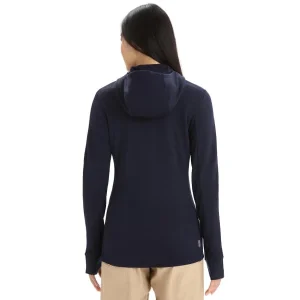 ICEBREAKER MERINO W QUANTUM III LS ZIP HOOD MIDNIGHT NAVY 23 soldes de Noël 14