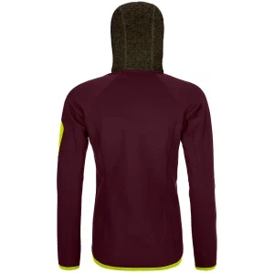 ORTOVOX FLEECE PLUS CLASSIC KNIT HOODY W DARK WINE 23 vente luxe pas cher 6