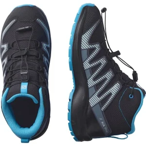 acheter en ligne SALOMON XA PRO V8 MID CSWP JR BLACK/MONUMENT/HAWAIIAN OCEAN 22 15