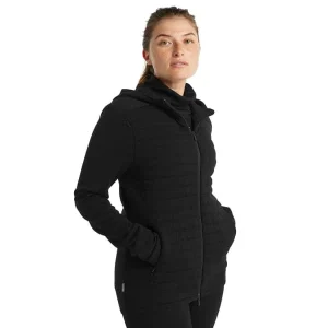 ICEBREAKER W ZONEKNIT LS ZIP HOODIE BLACK 23 luxe soldes 10