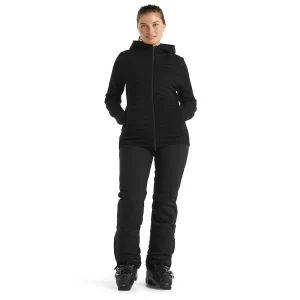 ICEBREAKER W ZONEKNIT LS ZIP HOODIE BLACK 23 luxe soldes 14